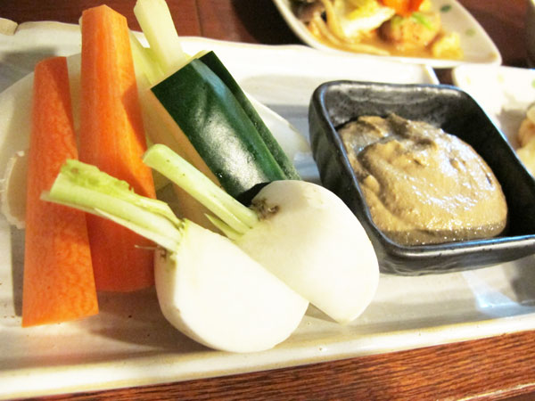 レバーペーストと生野菜